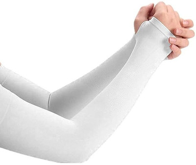 Krezio Cotton Arm Sleeve For Men & Women(Free, White)