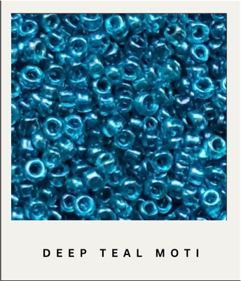 levelsshop Premium Deep Teal Glass Moti Beads – 450g for DIY Jewellery & Craft Work