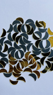 MAHANT FANCY SHAPE GOLDEN MIRROR FOR LIPPAN ART 16MM 50GM 220PIECE