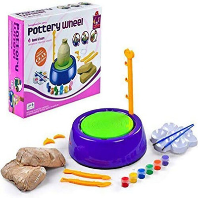 kdsn Electric Battery Operated Pottery Wheel Set Clay Pot Making Machine Game POT_74