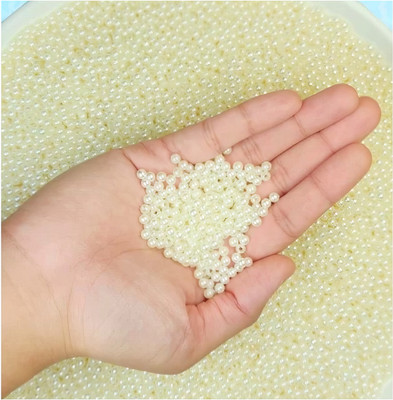 MegaValue Pearl Beads for Craft Jewellery Embroidery Making Purpose Round Shape-4mm 200pcs