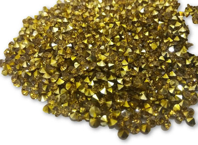 TAAJ Rivoli Rhinestone Chatons Stones Beads for Craft Jewellery Embroidery Making Purpose (500 Pcs,Golden)