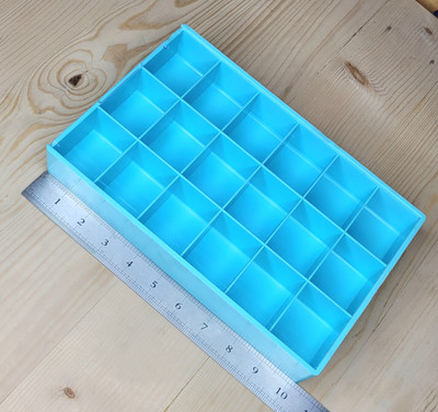 Luxuro Large Plastic Boxes With 18 Compartments Size 10.1/2x6.3/4x1.1/2 Storage Box(Blue)