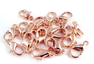 NAVMAV 50pcs Rose Gold Lobster Hooks Clasps for Necklace Bracelet/Findings Fasteners