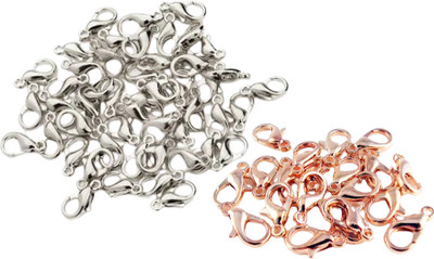 Honbom Lobster Clasp Hook for Necklace Anklet Making(25Pc Rose Gold & 25Pc Silver Claw)