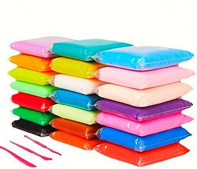 Shamsi Arts Ultra Light Modelling Bouncing Clay with Tools for Kids (Pack of 12)