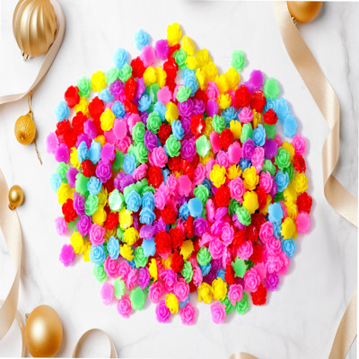 navjai Acrylic Flower Pastable Loose Beads for Jewellery Embroidery (50pcs 8MM)