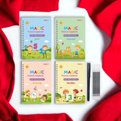 AirSoft Magic Practice Copybook 10 Refill Number Tracing Book For Preschoolers Present X