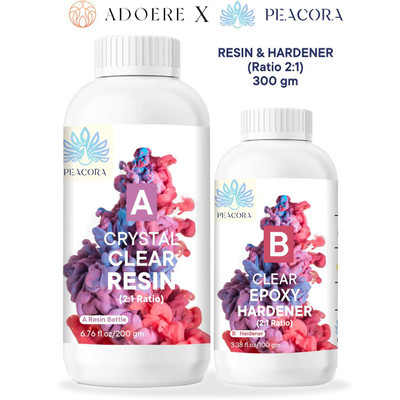 Adoere X Peacora Epoxy Resin Art High Intensity Premium Resin and Hardener Kit - 300g