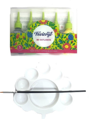 Fevicryl 3D OUTLINER PAINT SET FOR FABRIC & MULTI SURFACE OUTLINER
