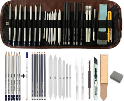 Definite 25pc Artline Sketching/Drawing Pencil Set with Art Tool Kit