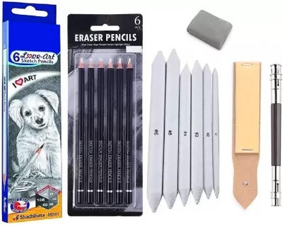 SKYGOLD ARTLINE DRAWING PENCIL SET ERASER PENCIL COMBO ART SET FOR ARTISTS