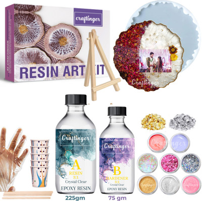Craftinger Resin Photo Frame Making Kit Lite With 300gm Resin Wooden Stand