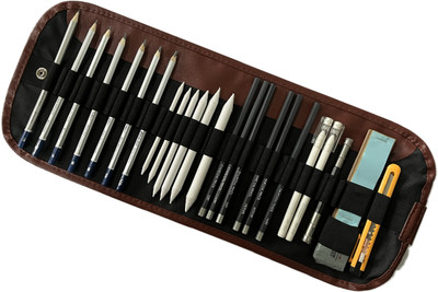 TouchCool 25pc Artline Drawing/Sketching Pencil Set with Art Tool Kit