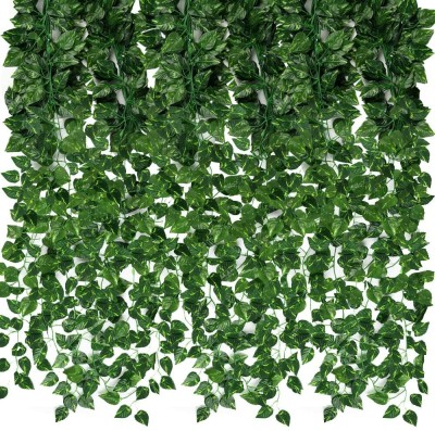 well art gallery Artificial Money Plants Wall Hanging Creeper Party Decor Home Decor (Pack of 4) Green Wild Flower Artificial Flower(90 cm, Pack of 4, Garlands)