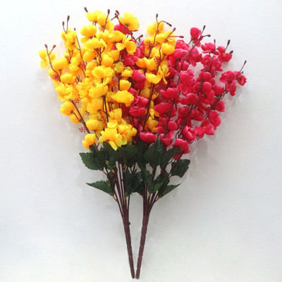 Bloom Orchids Artificial Flower Multicolor Orchids Artificial Flower(22 cm, Pack of 3, Flower Bunch)