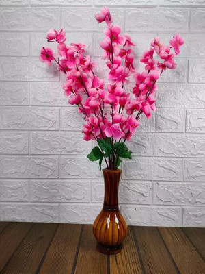 Real PBR art_FlWR_1121 Pink Cherry Blossom Artificial Flower(24 cm, Pack of 1, Flower Bunch)