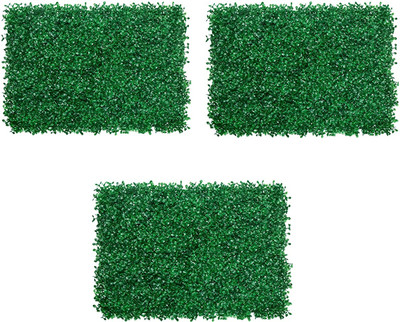 Daissy Raise Artificial Grass Vertical Wall Panel Small Leaves Tiles, Grass Mat , Set of 3 Green Wild Flower Artificial Flower(15 cm, Pack of 3, Garlands)