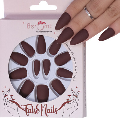 BEROMT PREMIUM MATTE NAILS 562 BROWN(Pack of 12)