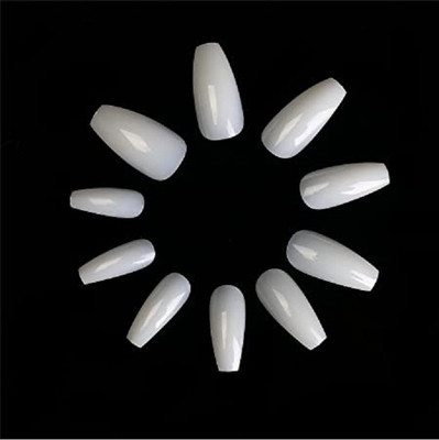 KA-KAIASHA BEST BEAUTY PEODUCT 100 PCS Artificial NAILS WITH GLUE (PACK OF 1) WHITE(Pack of 100)