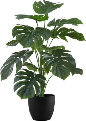 De Gardenia Artificial Monstera Deliciosa Plant Bonsai Artificial Plant Artificial Plant  with Pot(65 cm, Green)