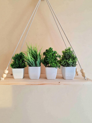 GudiyaEnt Bonsai Wild Artificial Plant with Pot(16 cm, Green)