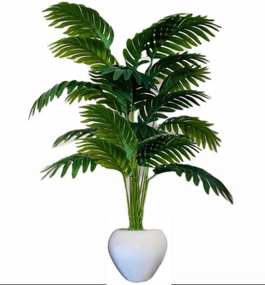 GudiyaEnt Arrtificial Green 18 Leafs Palm Tree for Good Looking Ambience Bonsai Artificial Plant  with Pot(60 cm, Green)