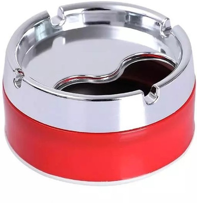 navjai Round Cigarette with Spinning Portable Lids Smoking for Home Multicolor Plastic Ashtray(Pack of 1)