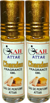 kah attar Chandan Sandal Unisex Natural Pure Long Lasting Attar 6ml Roller 2pc. Floral Attar(Floral)