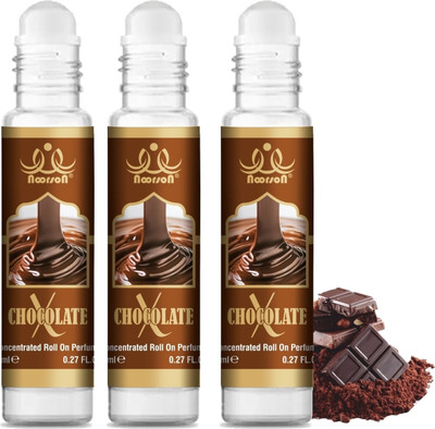 Noorson X Chocolate Perfume for Unisex Natural Attar 8 ML Each PACK OF 3 Herbal Attar(Chocolate)