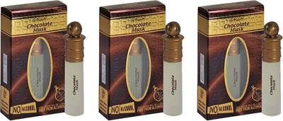 Al-Nuaim Chocolate Musk Attar Pack of 3 Floral Attar(Chocolate)