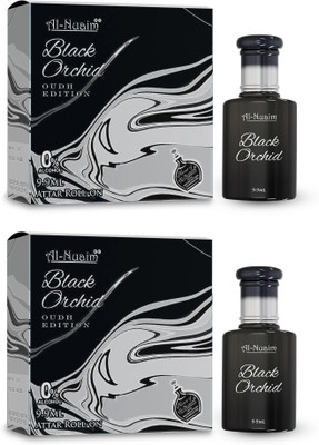 Al-Nuaim Black Orchid Attar - Pack of 2 (9.9ml Each) Floral Attar(Musk)