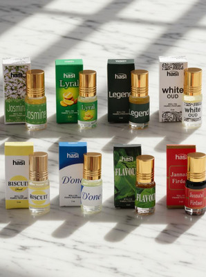 Hasi combo pack for pooja use - Attar | 8 different perfume | For men and Women(Woody, Floral, Citrus, Oud (agarwood), Rose, Fruity, Natural, Chocolate)