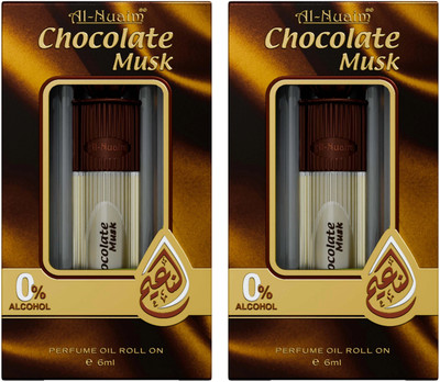 Al-Nuaim Chocolate Musk Alcohol Free Attar Roll On - Pack of 2 (6ml Each) Floral Attar(Floral)