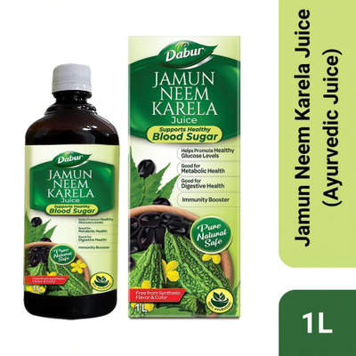 Dabur Jamun Neem Karela Juice - 1L | Controls Blood Sugar Level |For Digestive Health(1 L)