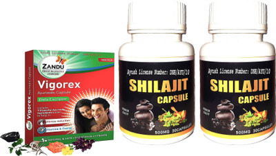 ZANDU Vigorex Daily Energizer 10+2 Capsules with shilajit Capsules(Pack of 3, 12 Capsules, 30 Capsules, 30 Capsules)