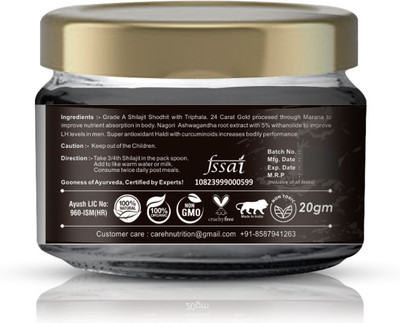 Healthy Nutrition Himalayan Shilajit Resin with Kesar Rich in Fulvic Acid Strength,Power &Stamina(30 ml)