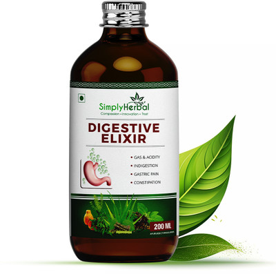 Simply Herbal Digestive Syrup, Tonic Enriched With 37 Digestion Enzymes for Acidity & Bloating(200 ml)