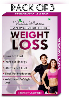 visalak pharma Weight Loss capsules Helps In Weight Management Pack-3(Pack of 3, 30 Capsules)