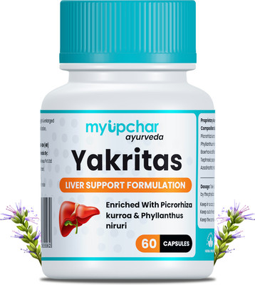 myupchar ayurveda Yakritas Capsule For Liver Support Enriched with Picrohiza Kurrao, Phyllanthus(60 Capsules)