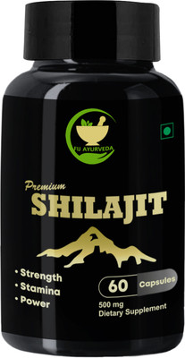 FIJ AYURVEDA Premium Shilajit/Shilajeet Capsule for Stamina, Energy & Power – 60 Capsules