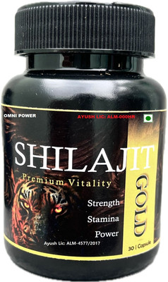 Omni Power Premium Shilajit Gold Capsules For Strength, Power & Stamina 30 Tablets