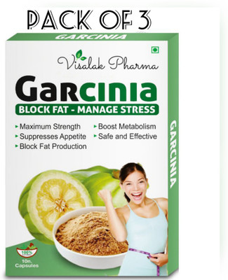 visalak pharma Garcinia capsules For Weight Management Fast Fat Burner(Pack of 3, 30 Capsules)