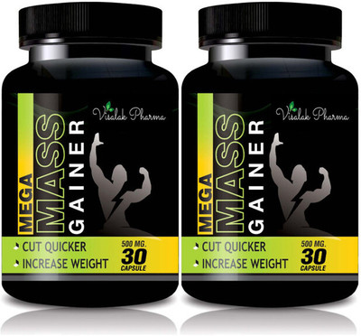 visalak pharma Mass Gainer for Fast Weight & Muscle Gain(pack-2)Capsules(Pack of 2, 60 Capsules)