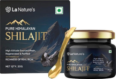 La Natures Pure Shilajit Resin|Rich in Fulvic Acid|Boost Strength, Stamina & Power- 20 Gms(20 g)