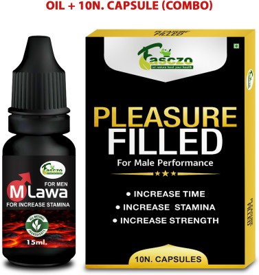 Fasczo Pleasure Filled Supplement Men Stamina Capsule Oil Combo ,For Pleasure(Pack of 2)