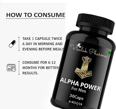 visalak pharma Alpha Power Capsules Ayurvedic Formula For Men(30 Capsules)