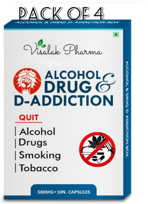 visalak pharma Alcohol & D Drug adiction capsules Stops Alcohole And Smoke Addictive(Pack of 4, 40 Capsules)