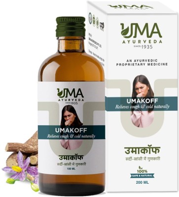 Uma Ayurveda Umakoff Natural Ayurvedic Syrup Useful in Relieves Sore Throat Common Cold 200Ml(Pack of 2)