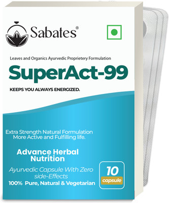 Sabates Super Act Wellness Power Capsule For Men ` For Stamina Strength Reduce Tiredness(Pack of 3, 30 Capsules)